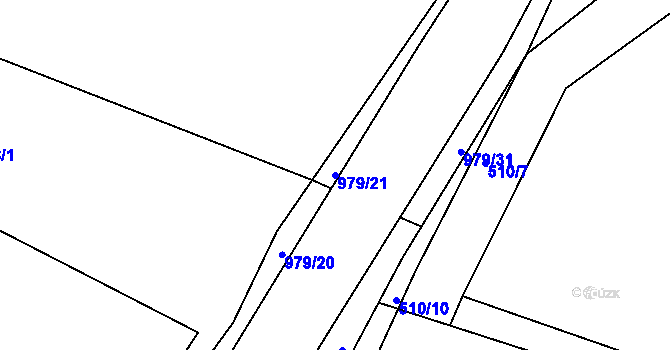 Parcela st. 979/21 v KÚ Zhořec u Pacova, Katastrální mapa
