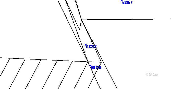 Parcela st. 982/8 v KÚ Zhořec u Pacova, Katastrální mapa