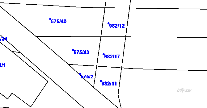 Parcela st. 982/17 v KÚ Zhořec u Pacova, Katastrální mapa