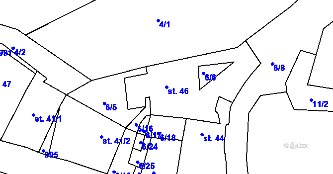 Parcela st. 46 v KÚ Zhořec u Pacova, Katastrální mapa