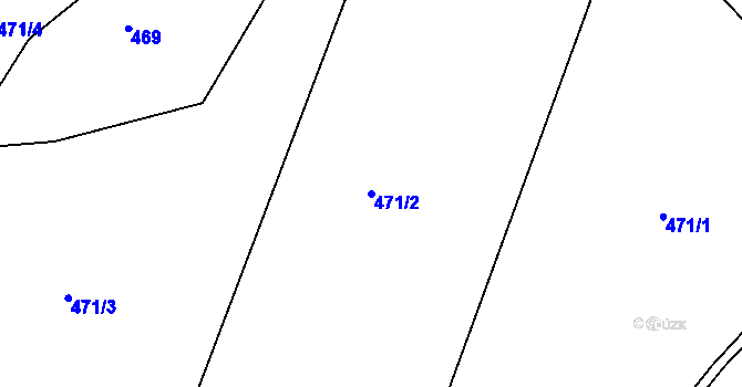 Parcela st. 471/2 v KÚ Zhořec u Pacova, Katastrální mapa
