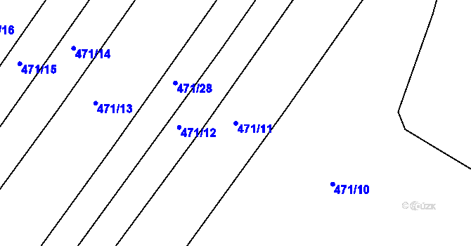 Parcela st. 471/11 v KÚ Zhořec u Pacova, Katastrální mapa