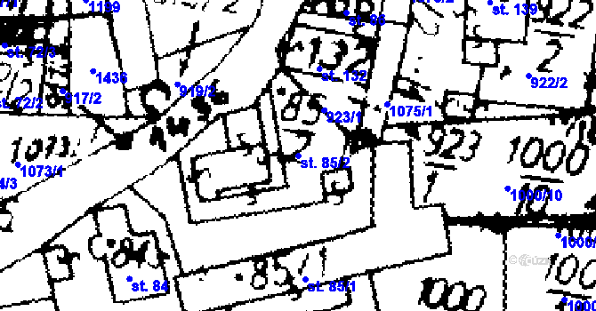 Parcela st. 85/2 v KÚ Zichovec, Katastrální mapa