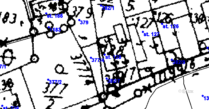 Parcela st. 128 v KÚ Zichovec, Katastrální mapa