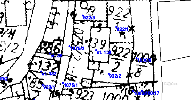 Parcela st. 139 v KÚ Zichovec, Katastrální mapa