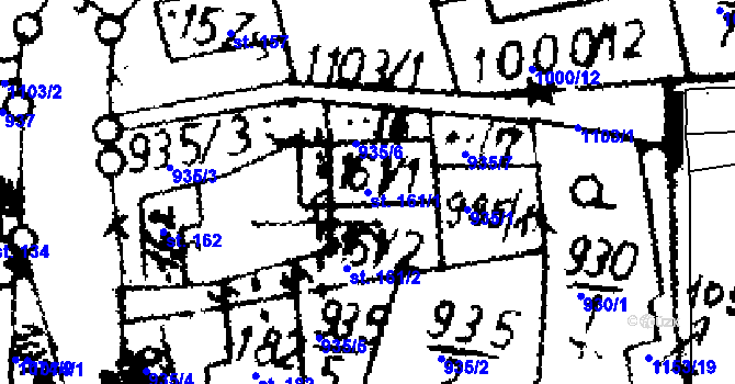 Parcela st. 161/1 v KÚ Zichovec, Katastrální mapa