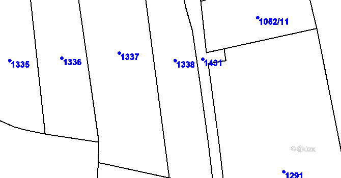 Parcela st. 1052/5 v KÚ Zichovec, Katastrální mapa