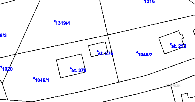 Parcela st. 276 v KÚ Zichovec, Katastrální mapa