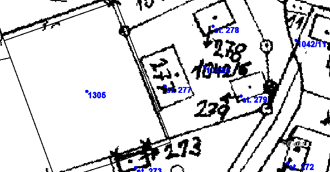 Parcela st. 277 v KÚ Zichovec, Katastrální mapa
