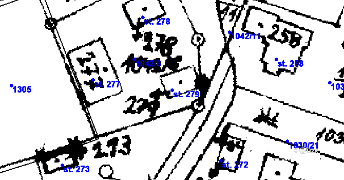 Parcela st. 279 v KÚ Zichovec, Katastrální mapa