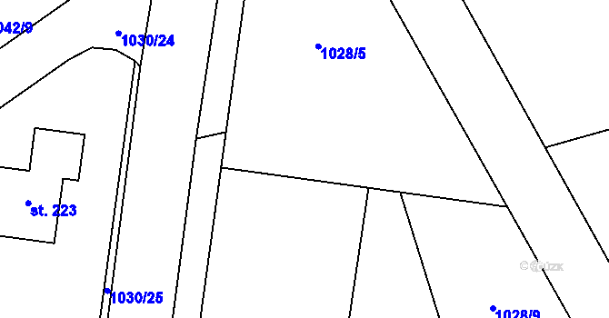 Parcela st. 1028/6 v KÚ Zichovec, Katastrální mapa