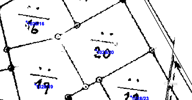 Parcela st. 1028/20 v KÚ Zichovec, Katastrální mapa