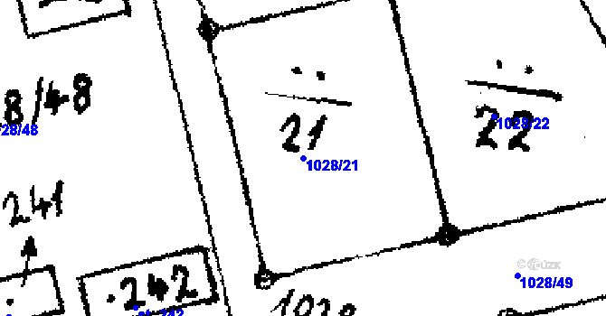 Parcela st. 1028/21 v KÚ Zichovec, Katastrální mapa