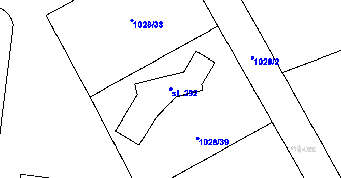 Parcela st. 292 v KÚ Zichovec, Katastrální mapa
