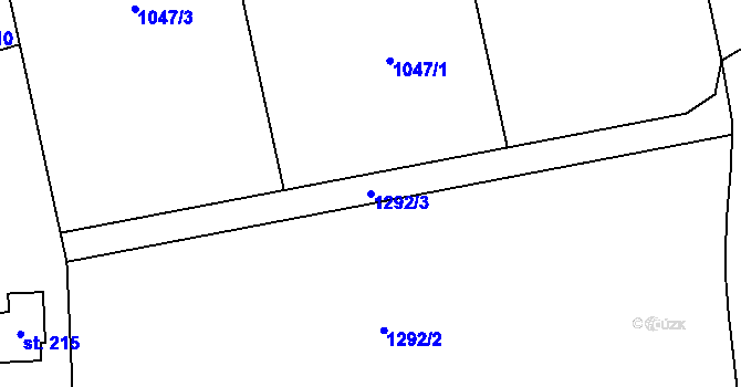 Parcela st. 1292/3 v KÚ Zichovec, Katastrální mapa