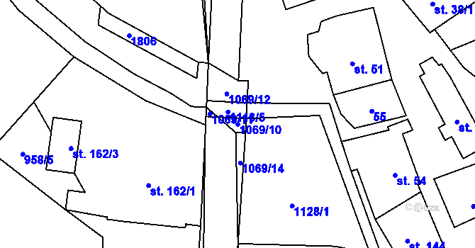 Parcela st. 1069/10 v KÚ Zlámanec, Katastrální mapa