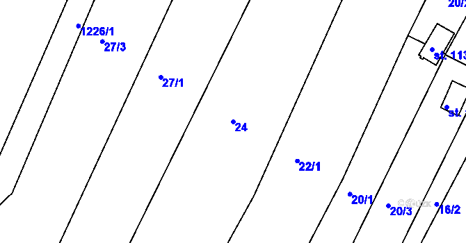 Parcela st. 24 v KÚ Zlámanka, Katastrální mapa