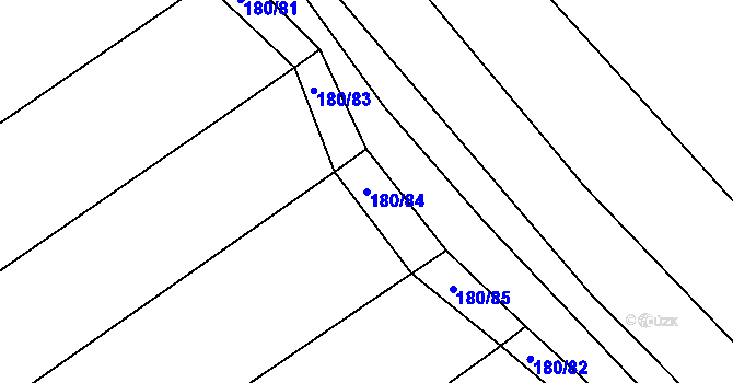 Parcela st. 180/84 v KÚ Zlámanka, Katastrální mapa