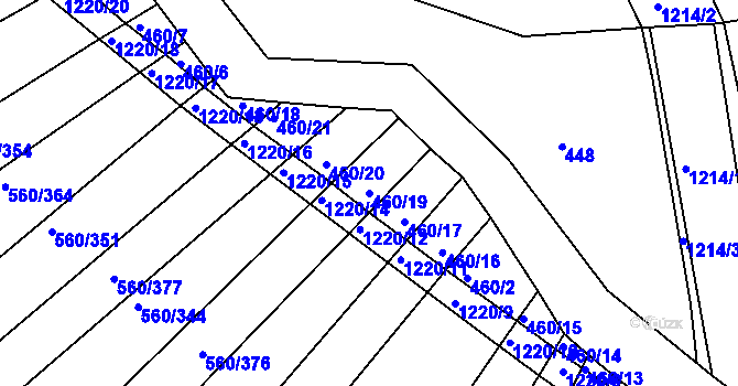 Parcela st. 460/19 v KÚ Zlámanka, Katastrální mapa