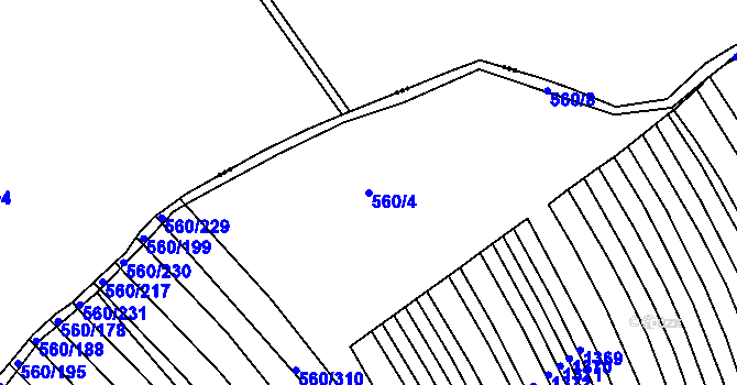 Parcela st. 560/4 v KÚ Zlámanka, Katastrální mapa