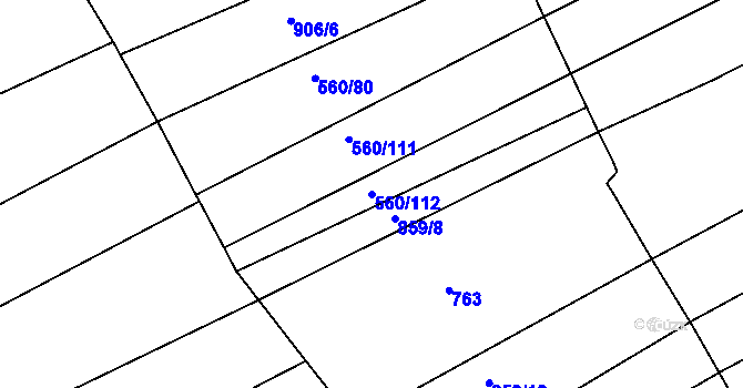 Parcela st. 560/112 v KÚ Zlámanka, Katastrální mapa