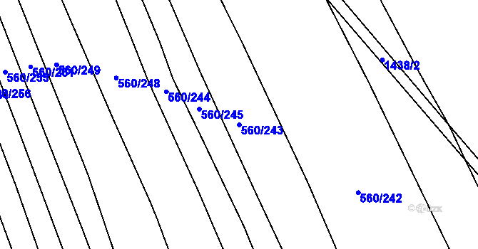 Parcela st. 560/243 v KÚ Zlámanka, Katastrální mapa