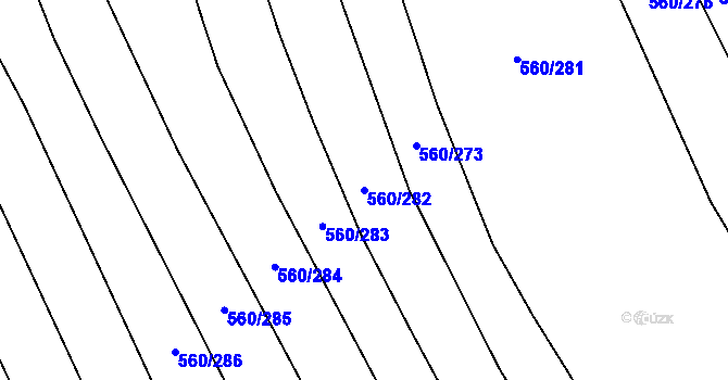 Parcela st. 560/282 v KÚ Zlámanka, Katastrální mapa