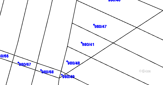 Parcela st. 980/41 v KÚ Zlámanka, Katastrální mapa