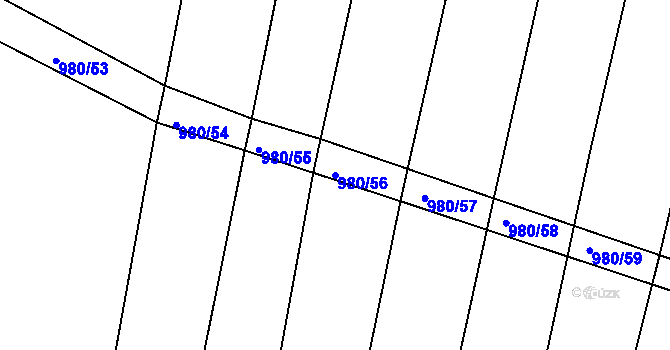 Parcela st. 980/56 v KÚ Zlámanka, Katastrální mapa