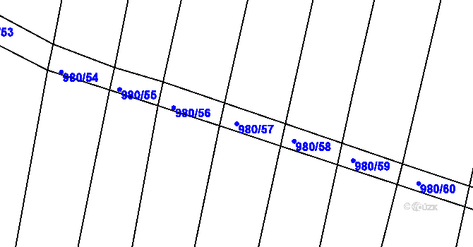 Parcela st. 980/57 v KÚ Zlámanka, Katastrální mapa