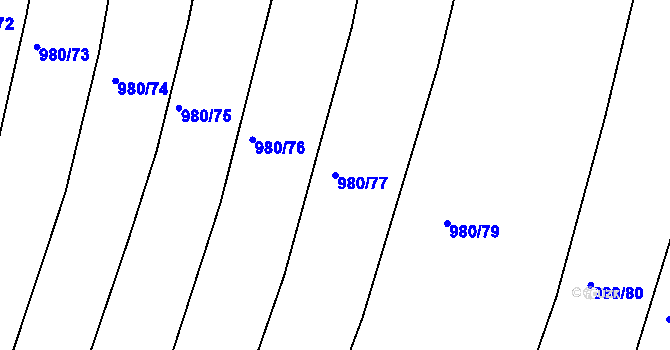Parcela st. 980/77 v KÚ Zlámanka, Katastrální mapa