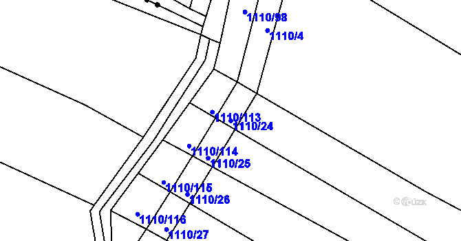 Parcela st. 1110/24 v KÚ Zlámanka, Katastrální mapa