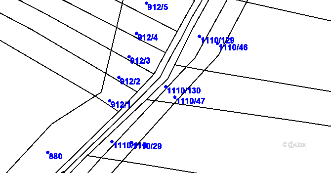 Parcela st. 1110/130 v KÚ Zlámanka, Katastrální mapa