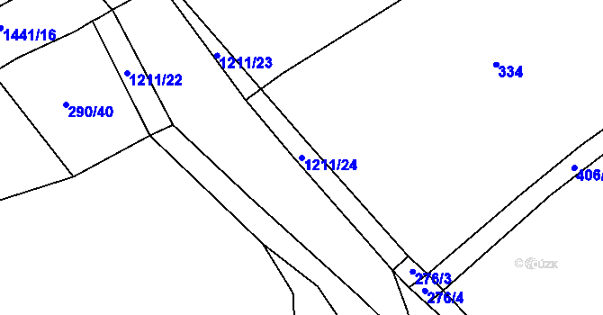 Parcela st. 1211/24 v KÚ Zlámanka, Katastrální mapa