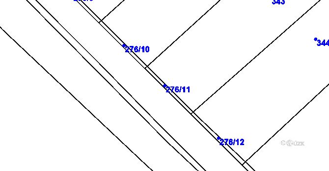 Parcela st. 276/11 v KÚ Zlámanka, Katastrální mapa