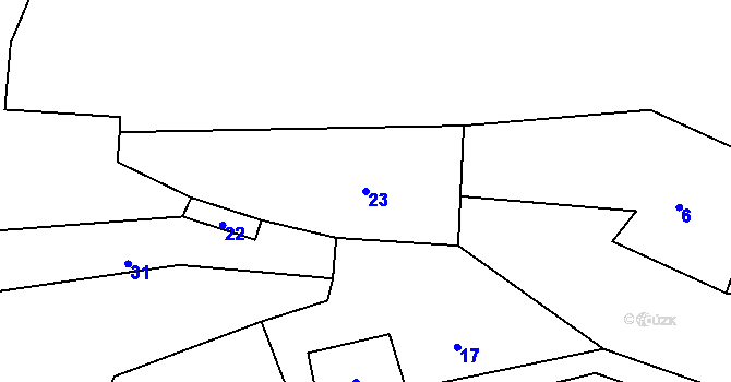 Parcela st. 23 v KÚ Stanový, Katastrální mapa