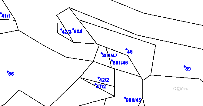 Parcela st. 801/47 v KÚ Stanový, Katastrální mapa