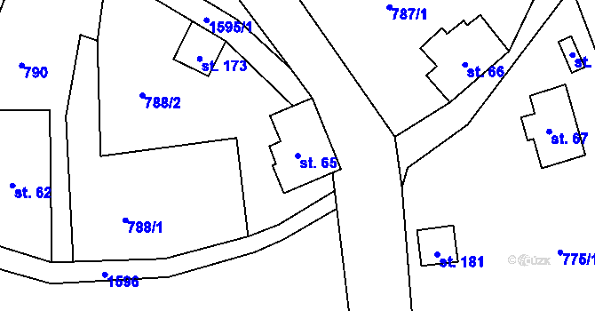 Parcela st. 65 v KÚ Zlatá Olešnice Semilská, Katastrální mapa