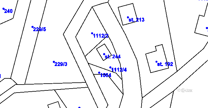 Parcela st. 244 v KÚ Zlatá Olešnice Semilská, Katastrální mapa