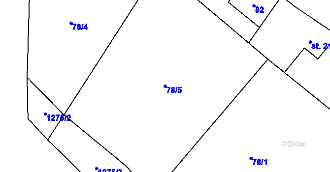 Parcela st. 78/5 v KÚ Zlatá Olešnice, Katastrální mapa