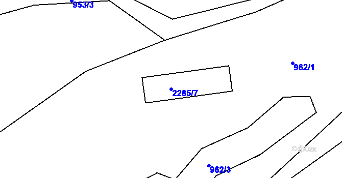 Parcela st. 2285/7 v KÚ Zlatá Olešnice, Katastrální mapa