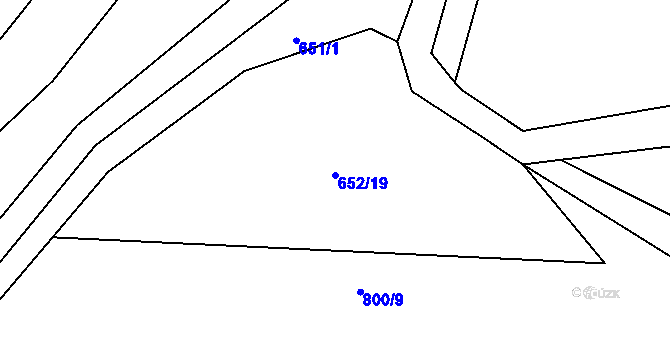 Parcela st. 652/19 v KÚ Kamberk, Katastrální mapa