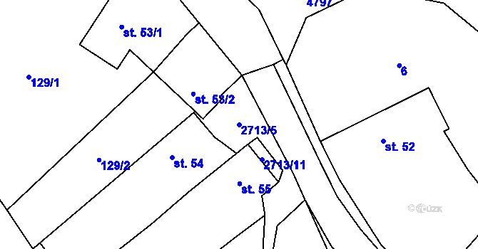 Parcela st. 2713/5 v KÚ Kamberk, Katastrální mapa