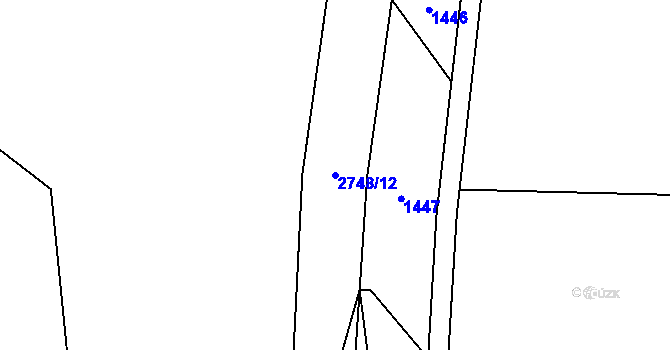 Parcela st. 2748/12 v KÚ Kamberk, Katastrální mapa