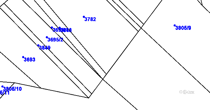 Parcela st. 3783 v KÚ Kamberk, Katastrální mapa