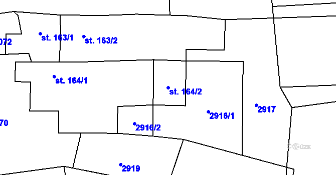 Parcela st. 164/2 v KÚ Kamberk, Katastrální mapa
