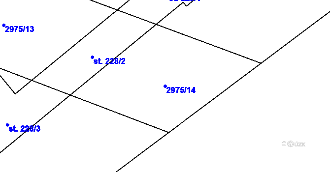 Parcela st. 2975/14 v KÚ Kamberk, Katastrální mapa