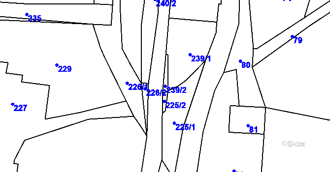 Parcela st. 239/2 v KÚ Ondřejovice v Jeseníkách, Katastrální mapa