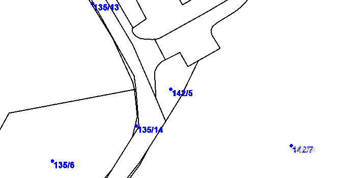 Parcela st. 142/5 v KÚ Rejvíz, Katastrální mapa