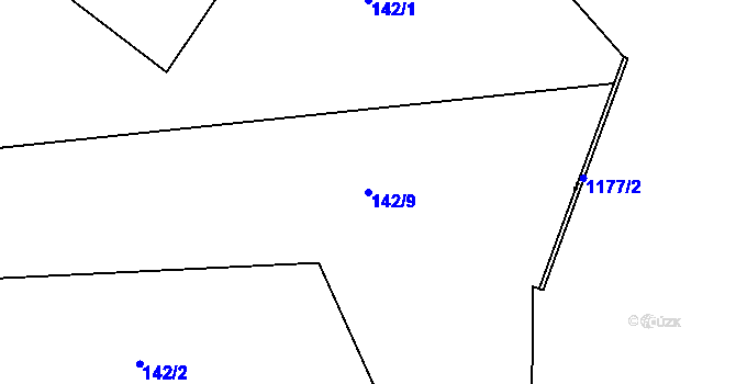 Parcela st. 142/9 v KÚ Rejvíz, Katastrální mapa